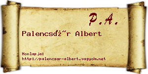 Palencsár Albert névjegykártya